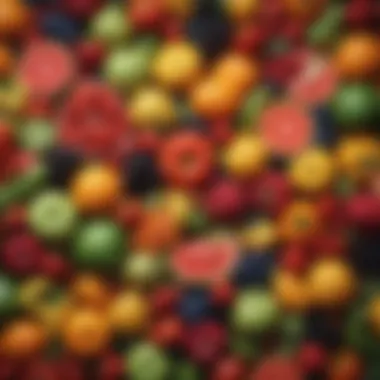 Fruits and Vegetables for Vitamin Rich Diet Colorful array of fruits and vegetables rich in vitamins