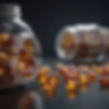 Diverse Supplements for Vitamin Deficiency Assorted dietary supplements showcasing vitamin capsules and tablets