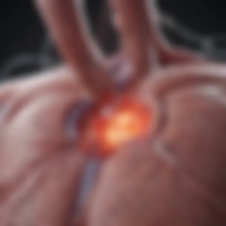 Diagram showing the ablation procedure on cardiac tissue