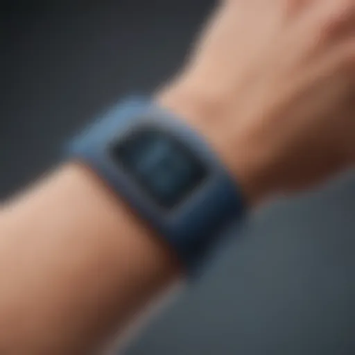 Detailed view of an actigraph wrist band showcasing its design and features