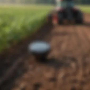 Innovative Soil Monitoring with Smart Sensors Smart sensors in a field monitoring soil conditions