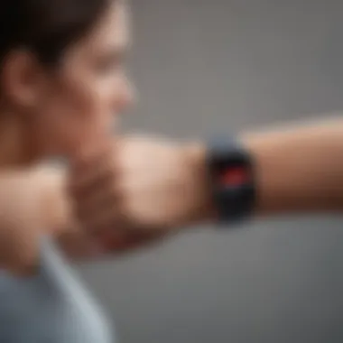 Person engaging in fitness activities while using Apple Watch