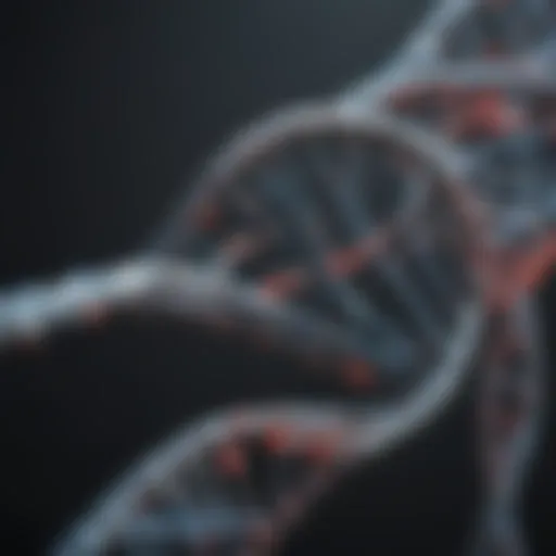 A close-up of DNA strands representing genetic testing