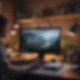 A scientist working on a laptop in a home office