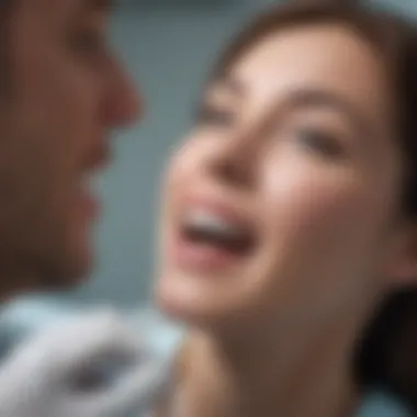Patient Consultation on Dental Bleaching A dental professional consulting a patient about whitening options