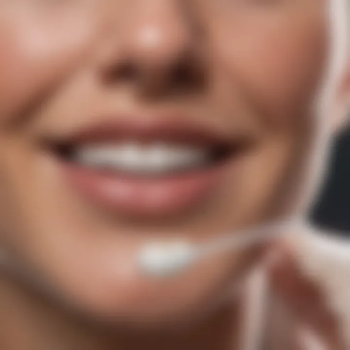 At-home teeth whitening application with comfortable mouth tray