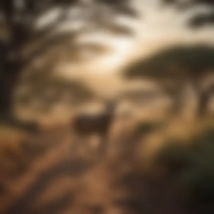 Wildlife conservation efforts depicted through a national park in Kenya