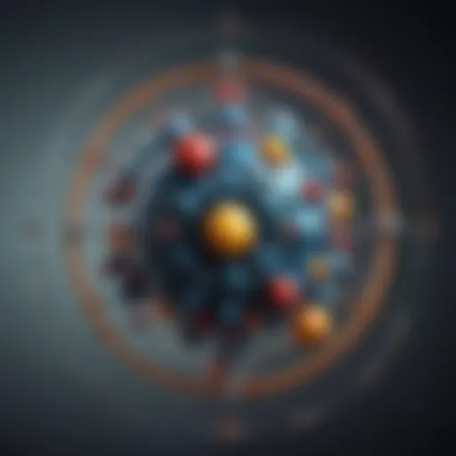 Illustration depicting the structure of an atom highlighting protons