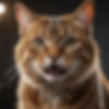 Cat Displaying Aggressive Body Language A cat showcasing aggressive body language