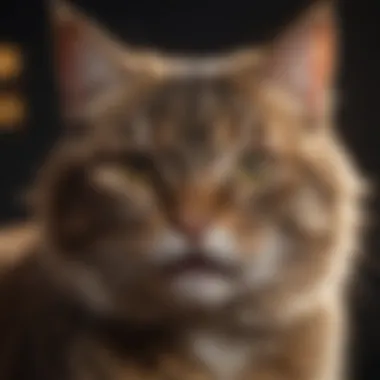 Close-up of a cat's facial expressions during play