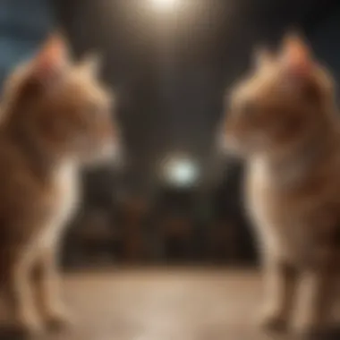 Friendly Interaction Between Cats Two cats interacting in a friendly manner