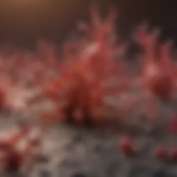 Illustration of interleukins and their roles in immune response