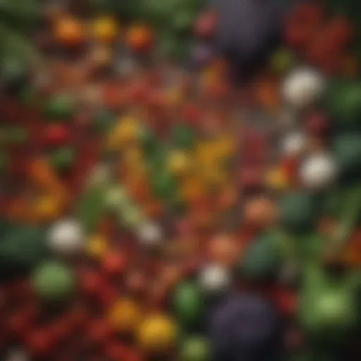 Colorful array of fresh vegetables highlighting a balanced diet