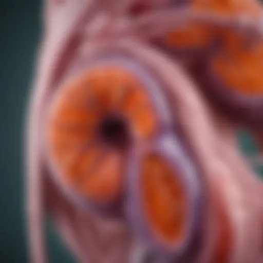 Illustration of the kidneys affected by lupus nephritis