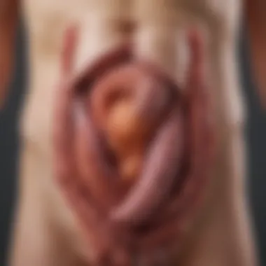 Illustration depicting the colon affected by ulcerative colitis