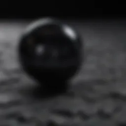 A close-up view of black materials exhibiting unique optical properties.