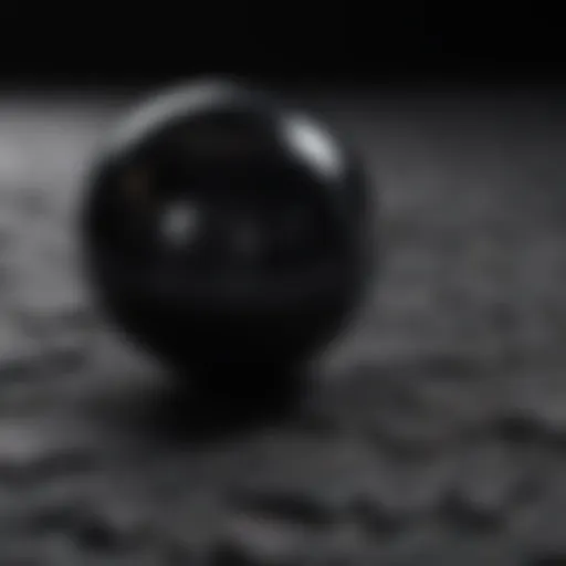 A close-up view of black materials exhibiting unique optical properties.