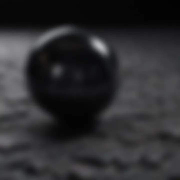 A close-up view of black materials exhibiting unique optical properties.