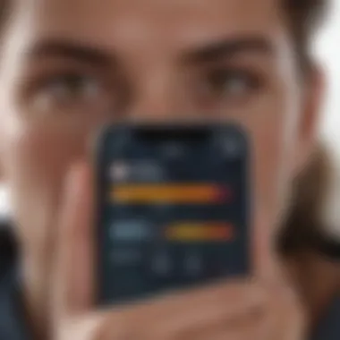 Data Privacy Settings in Health Apps Close-up of data privacy settings in a health app