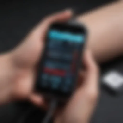 A smartphone displaying a blood pressure taker app interface