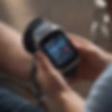 User interacting with a health management application