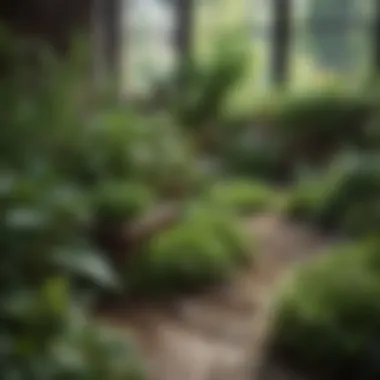 Herb Garden for Sustainable Living A lush green garden with a variety of herbs and plants