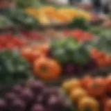 A vibrant display of seasonal vegetables at a farmer's market