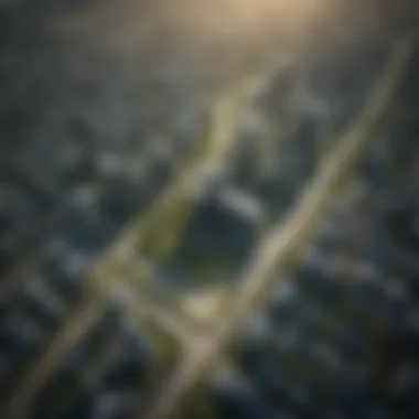 Sustainable City with Green Spaces Aerial view of a city with green spaces and renewable energy sources