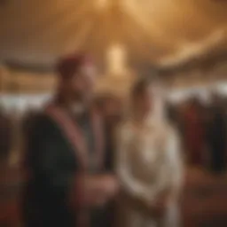 Traditional Palestinian wedding ceremony under a tent