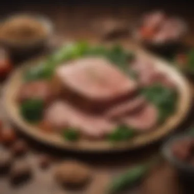 Harmony of Grains, Greens, and Meat A balanced plate showcasing grains, greens, and meat in harmony
