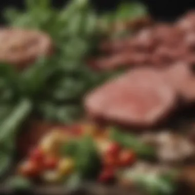 Nutrient-Dense Plant and Meat Fusion A close-up of a nutrient-dense meal combining plants and meat