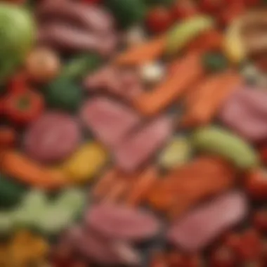 Vibrant Vegetables with Lean Meat A vibrant assortment of vegetables paired with lean cuts of meat