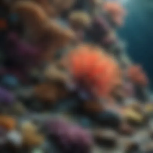 Coral reef ecosystem teeming with marine life