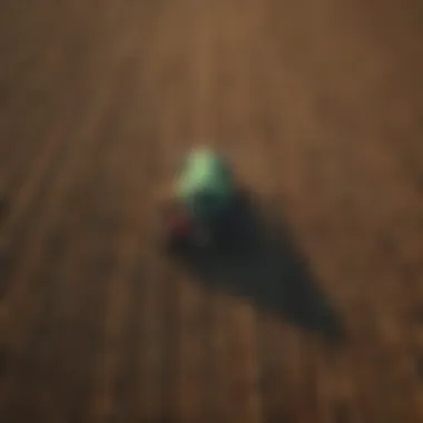 Precision Agriculture in Action Aerial view of a precision agriculture field with advanced technology