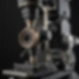 Detailed view of the Alexis scientific microscope showcasing its intricate design.