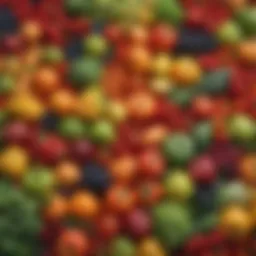 A vibrant variety of fruits and vegetables rich in plant sterols