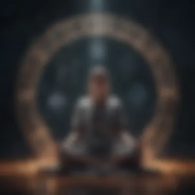 Meditation and Dream Symbols An illustration of a person meditating with dream symbols surrounding them