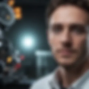 Innovative Technology in Research A researcher utilizing advanced technology in a lab setting, emphasizing innovation in scientific methods.