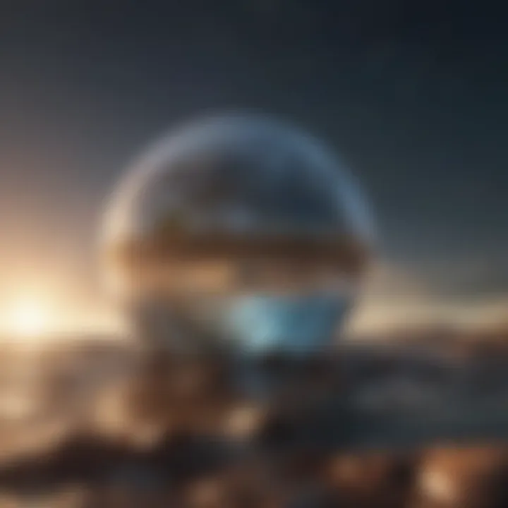 A depiction of the atmosphere illustrating layers and their effect on climate.