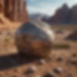 A visual representation of the geosphere showcasing rock formations and soil.