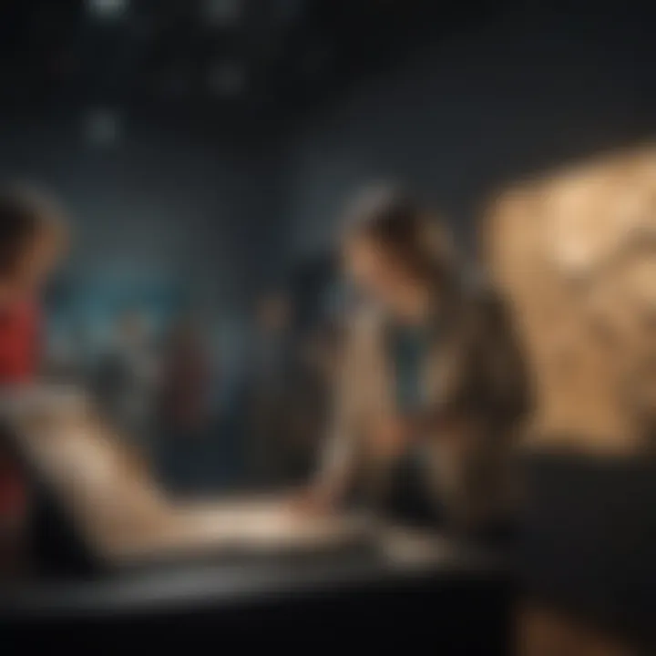 Visitors engaging with educational displays in the museum