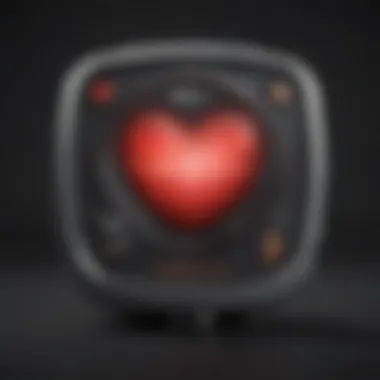 User Interface of Heart Monitor Application User-friendly interface of an ultra heart monitor application