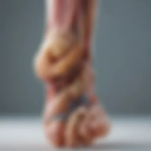 Illustration representing the anatomical structure of a foot with clubfoot deformity