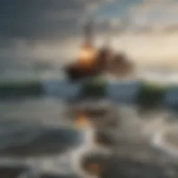 Visual representation of rising sea levels due to climate change