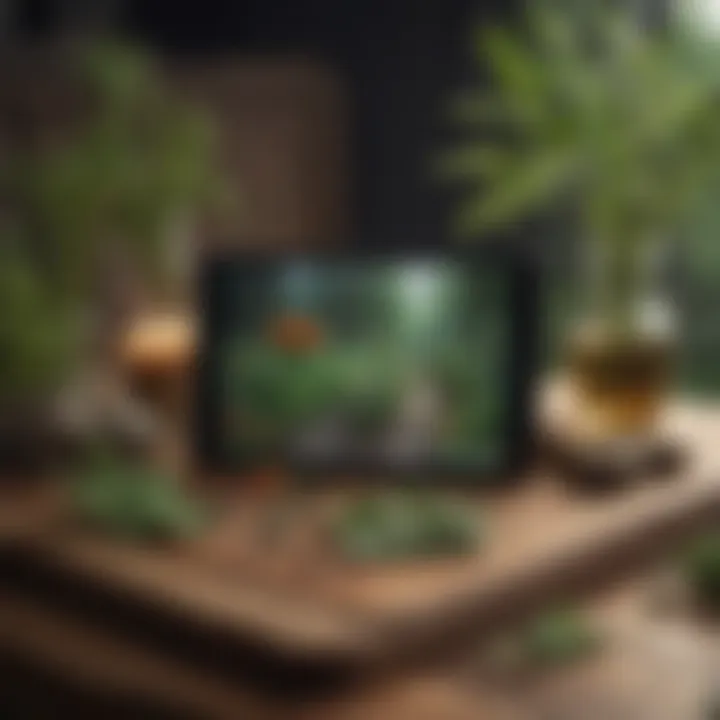 A digital tablet showcasing a herbal medicine website with engaging content.