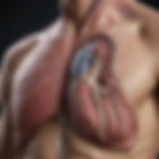Detailed diagram illustrating lung hernia anatomy