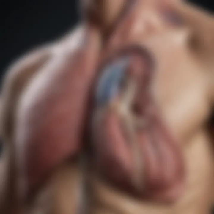 Detailed diagram illustrating lung hernia anatomy