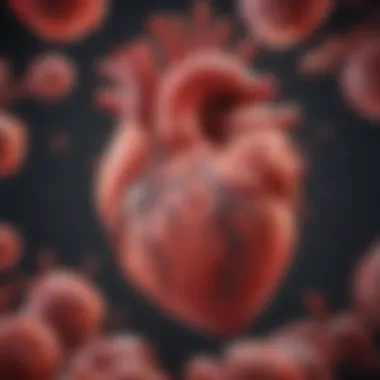 Illustration showcasing the inflammatory processes affecting heart tissues