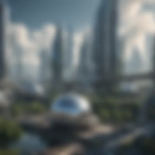 A futuristic city powered by renewable energy sources