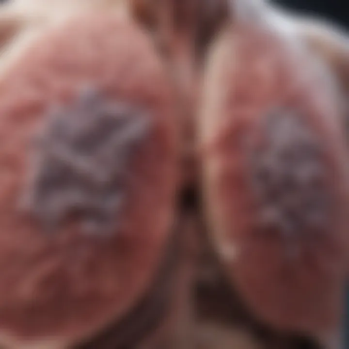 Illustration of lung infection caused by bacteria